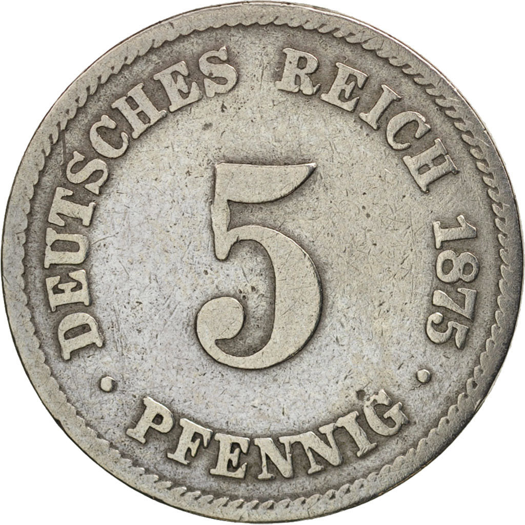Münze, GERMANY - EMPIRE, Wilhelm I, 5 Pfennig, 1875, Frankfurt, S+