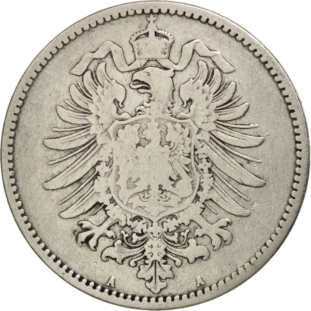 GERMANY - EMPIRE, Wilhelm I, Mark, 1881, Berlin, VF(20-25), Silber, KM:7
