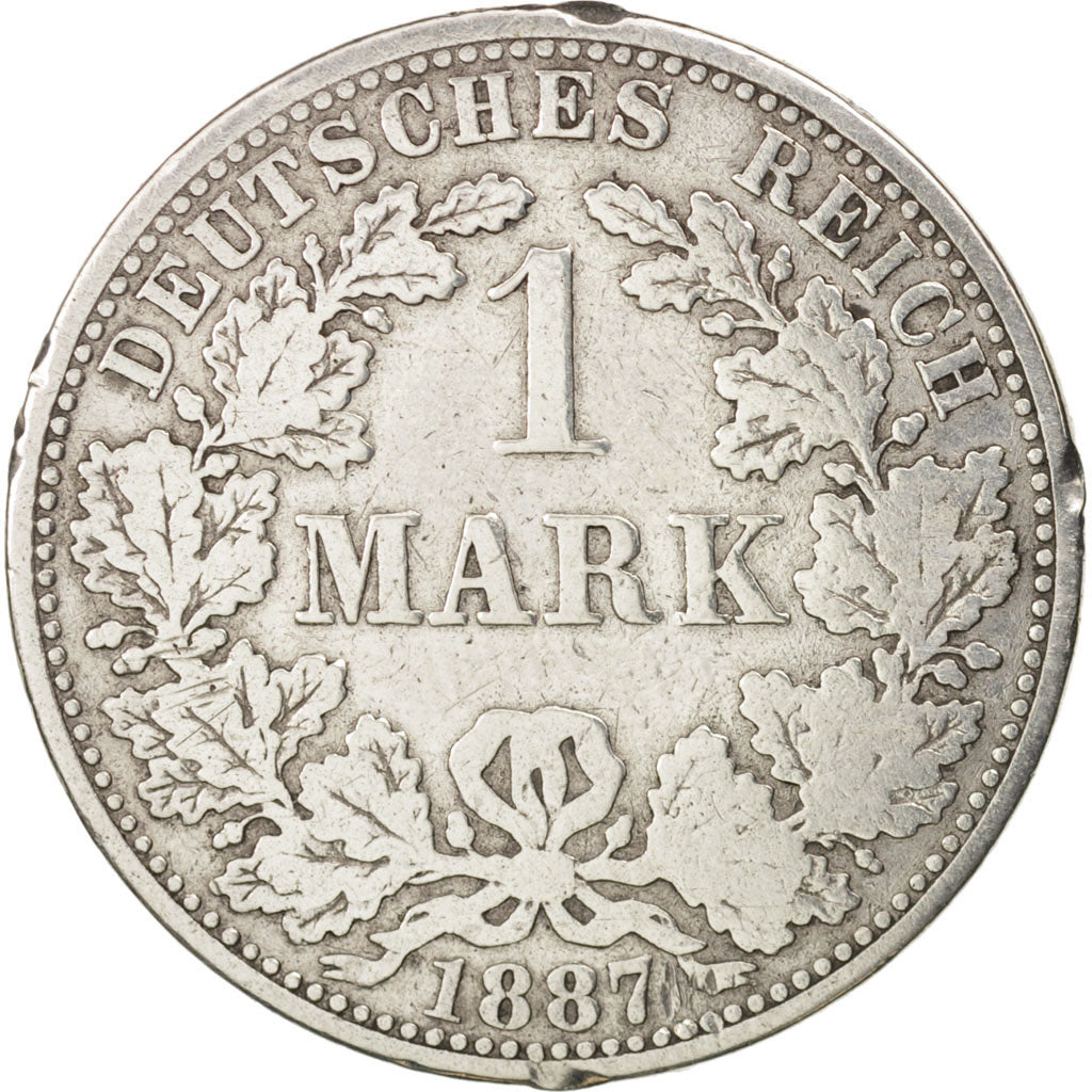 GERMANY - EMPIRE, Wilhelm I, Mark, 1887, Berlin, VF(20-25), Silver, KM:7