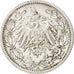 GERMANY - EMPIRE, 1/2 Mark, 1908, Berlin, EF(40-45), Silver, KM:17