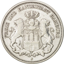 Stati tedeschi, HAMBURG, 2 Mark, 1907, Hamburg, BB, Argento, KM:612
