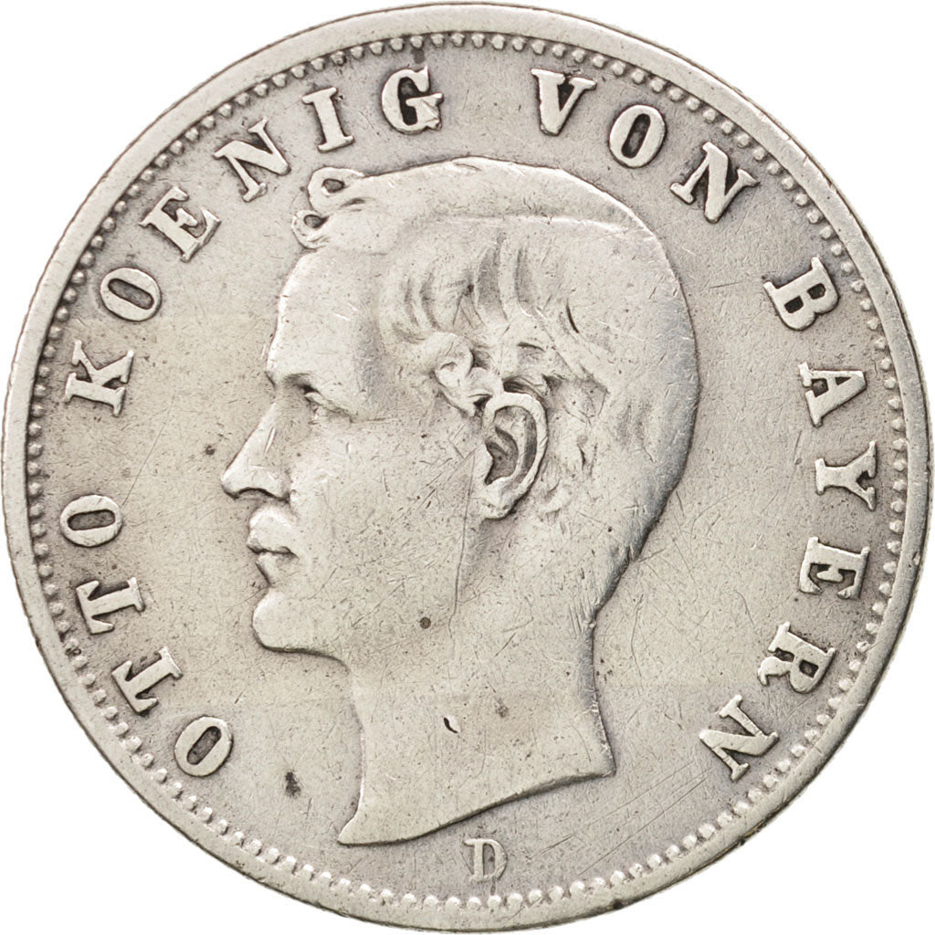 Moneta, Stati tedeschi, BAVARIA, Otto, 2 Mark, 1903, Munich, BB, Argento, KM:913