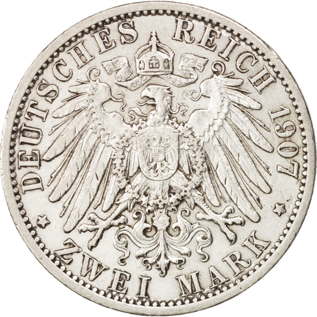 Etats allemands, PRUSSIA, Wilhelm II, 2 Mark, 1907, Berlin, TTB, Argent, KM:522
