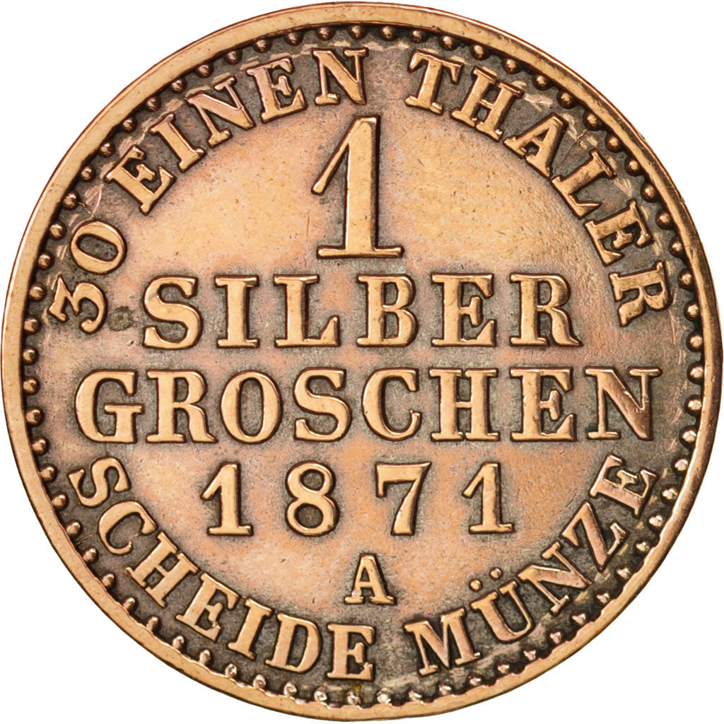 German States, PRUSSIA, Wilhelm I, Groschen, 1871, Berlin, EF(40-45), KM:485