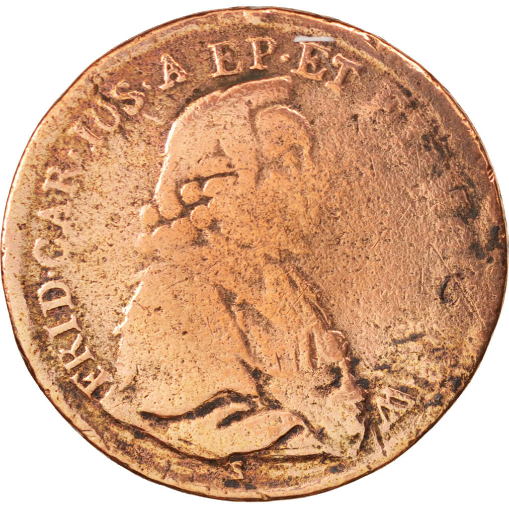 Etats allemands, MAINZ, Friedrich Karl Josef, 1/2 Kreutzer, 1795, AB, KM:403