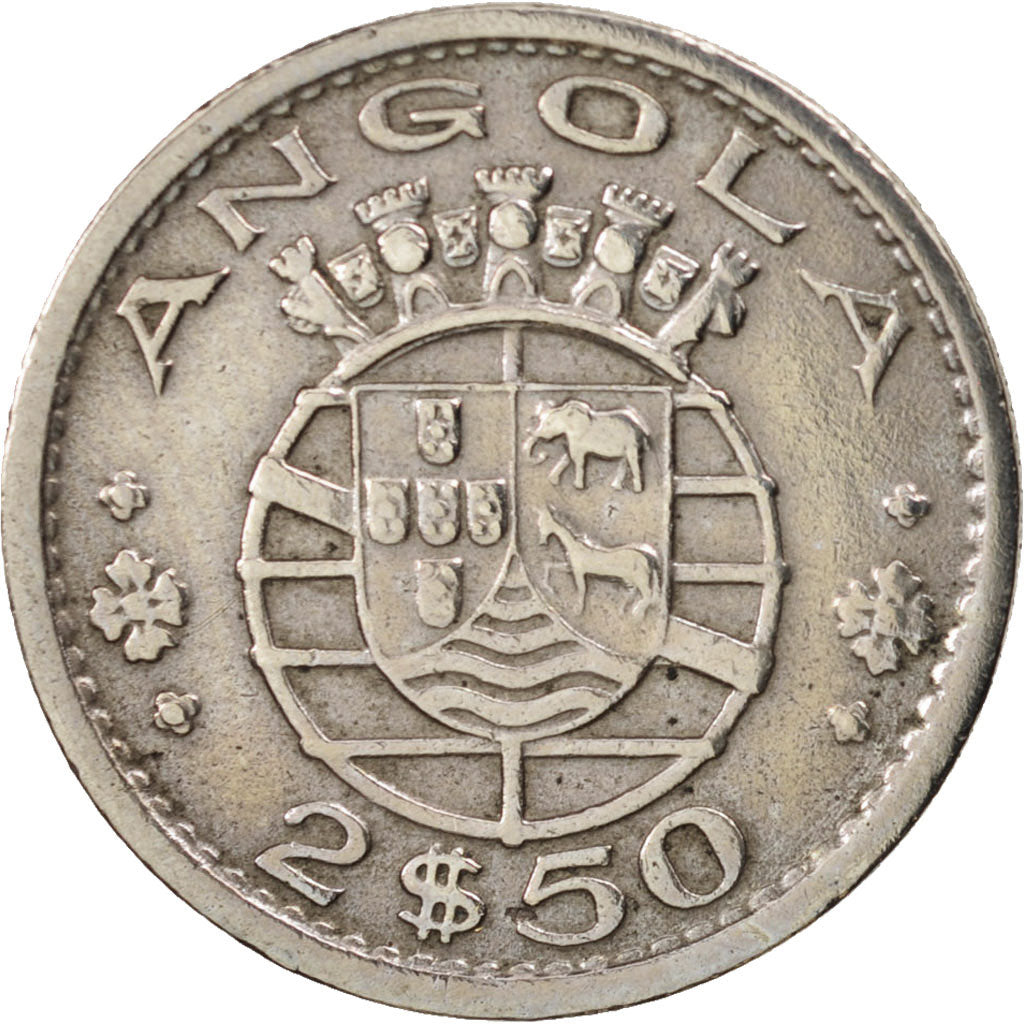 Moneta, Angola, 2-1/2 Escudos, 1956, BB, Rame-nichel, KM:77