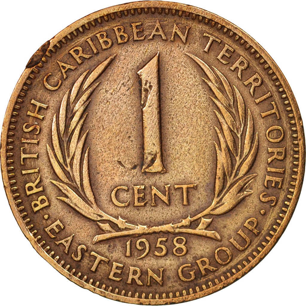 Munten, Staten van de oostelijke Caraïben, Elizabeth II, Cent, 1958, FR+