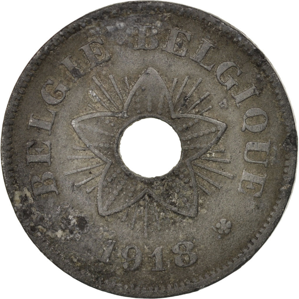 Belgique, 50 Centimes, 1918, B+, Zinc, KM:83