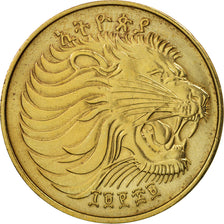 Ethiopia, 10 Cents, 1977, British Royal Mint, AU(50-53), Brass, KM:45.1