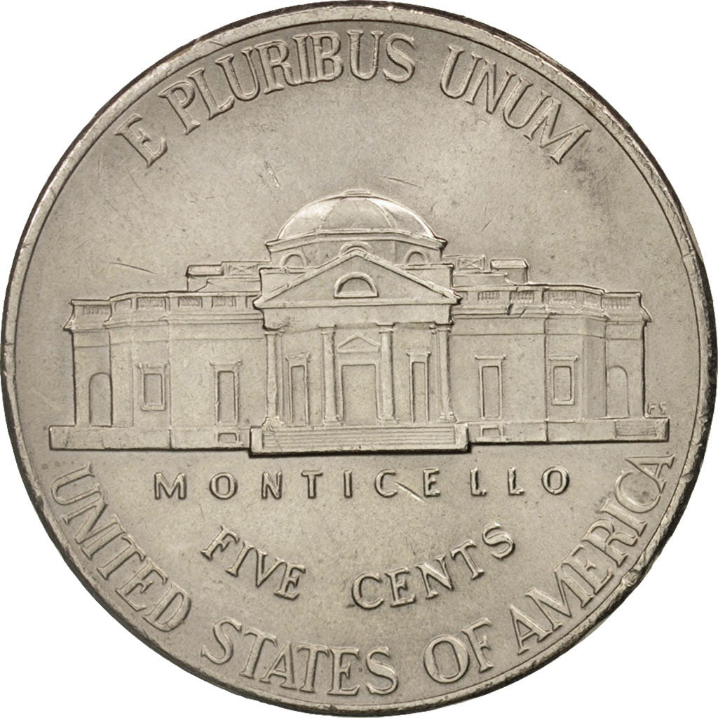 Moneta, Stati Uniti, Jefferson large facing portrait - Enhanced Monticello