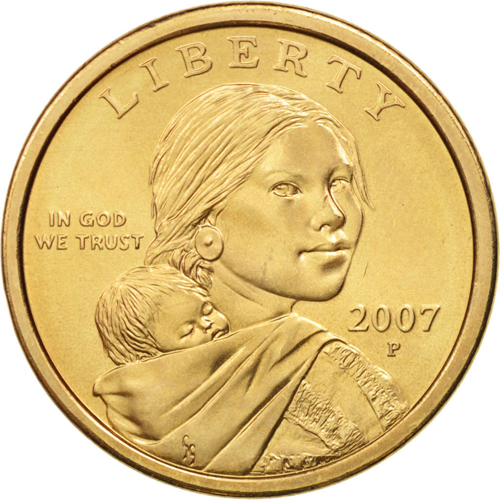 Stati Uniti, Sacagawea Dollar, Dollar, 2007, U.S. Mint, Philadelphia, SPL, Ra...