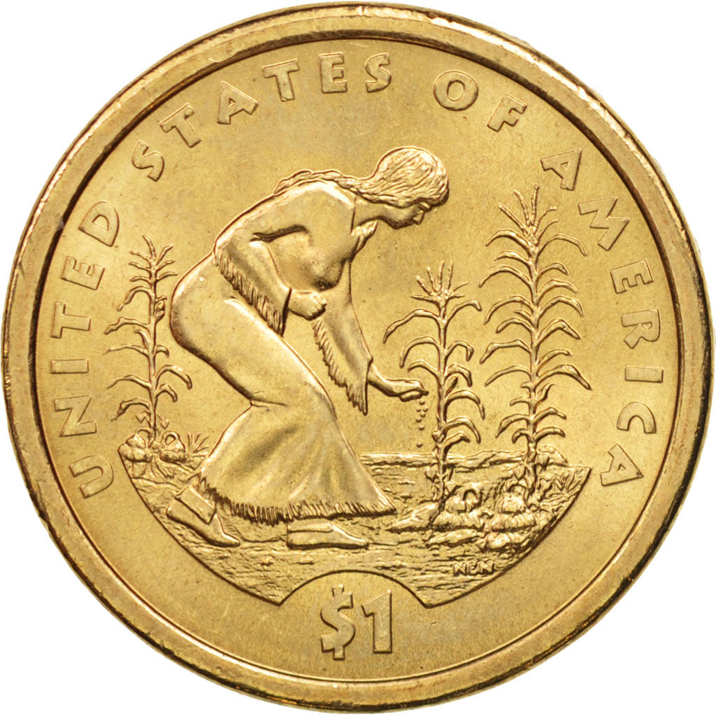 Stati Uniti, Native American Dollar - Planting crops reverse, Dollar, 2009, U...