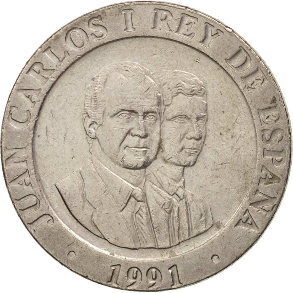 Moneda, España, Juan Carlos I, 200 Pesetas, 1991, MBC, Cobre - níquel, KM:884