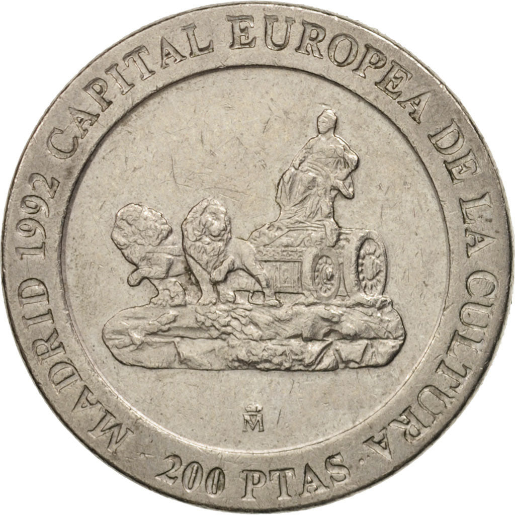 Moneda, España, Juan Carlos I, 200 Pesetas, 1991, MBC, Cobre - níquel, KM:884