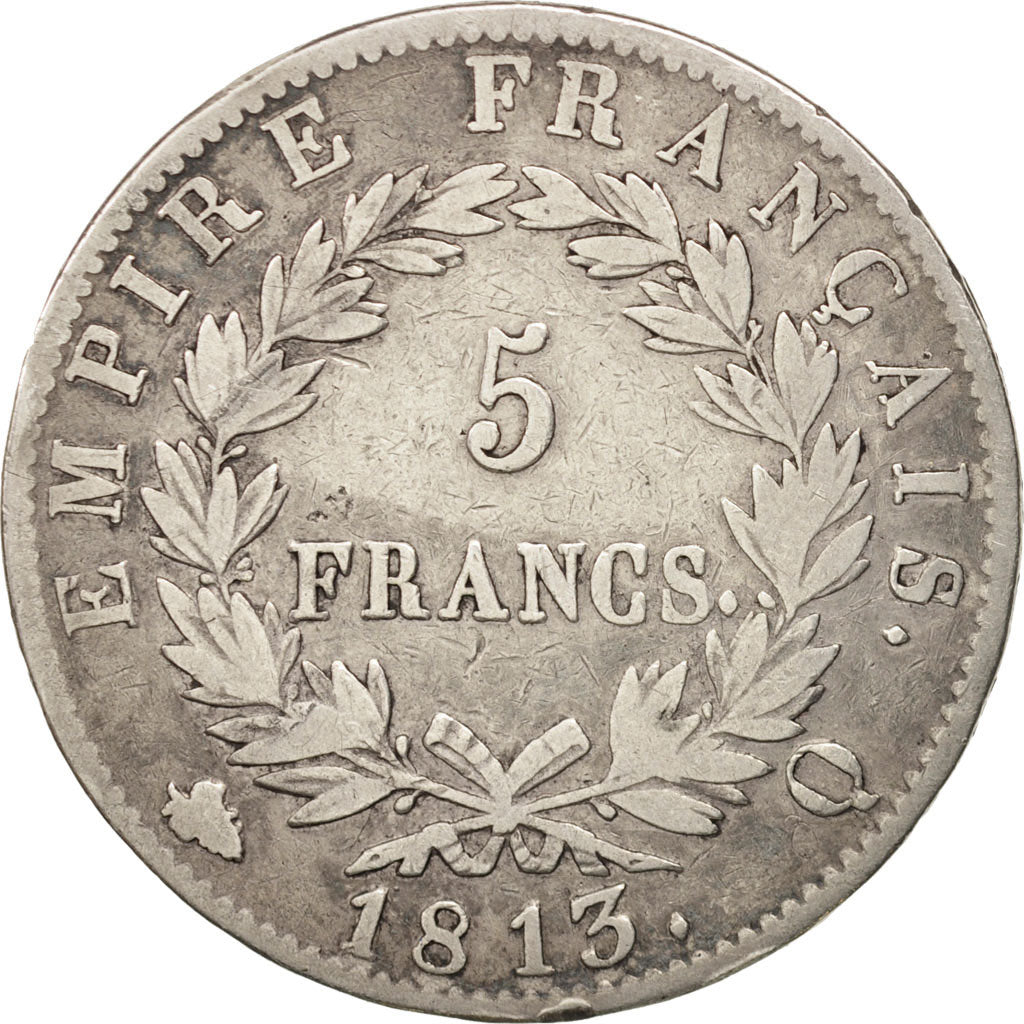 France, Napoléon I, 5 Francs, 1813, Perpignan, TB, Argent, KM:694.12