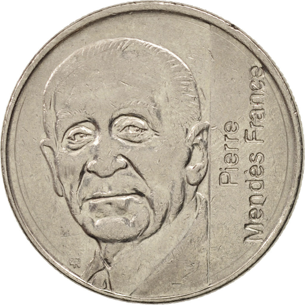 Coin, France, Mendès France, 5 Francs, 1992, Paris, EF(40-45), Nickel, KM:1006