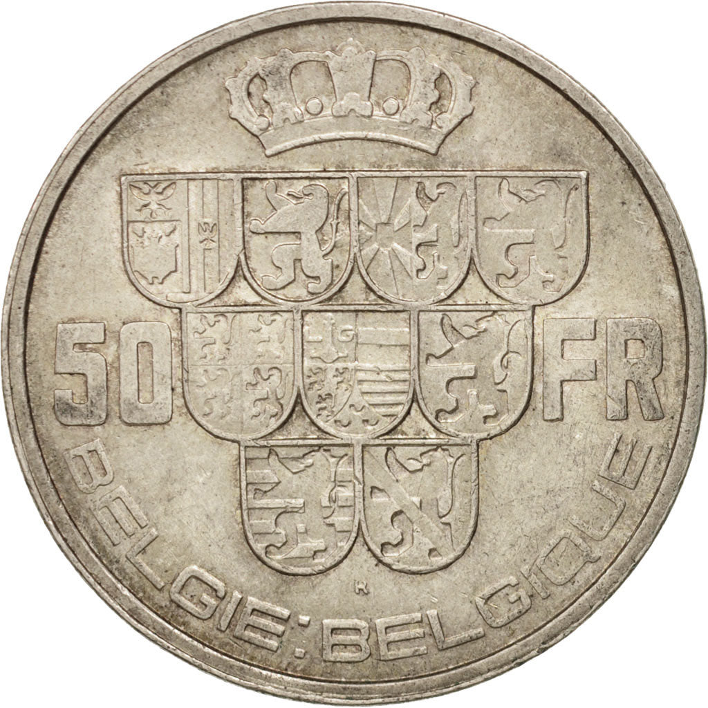 Belgique, 50 Francs, 50 Frank, 1940, TTB+, Argent, KM:122.1