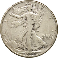États-Unis, Walking Liberty Half Dollar, 1944, Philadelphia, TB+, KM:142
