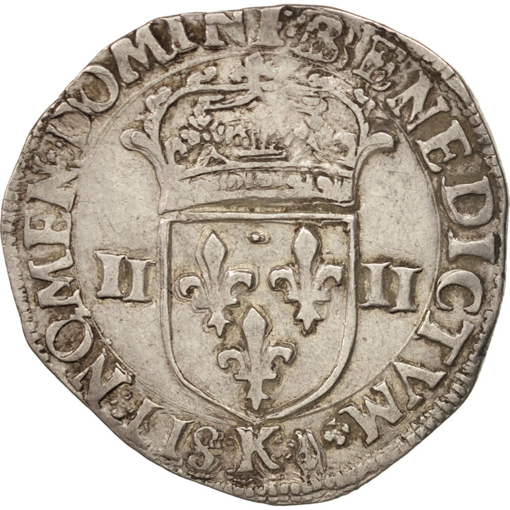 Francia, Henri IV, 1/4 Ecu, 1590, Bordeaux, BB, Argento, Sombart:4686