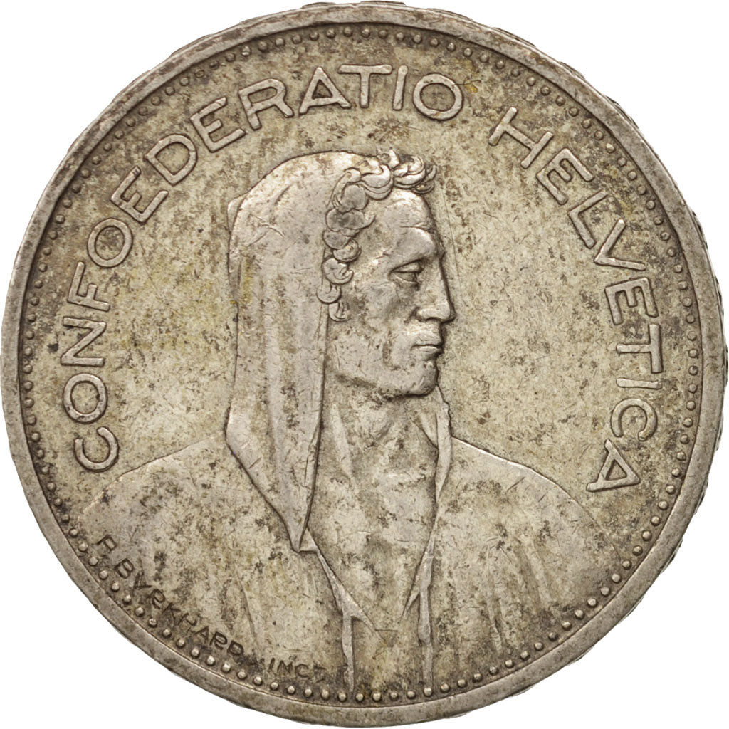 Switzerland, 5 Francs, 1939, Bern, EF(40-45), Silver, KM:40