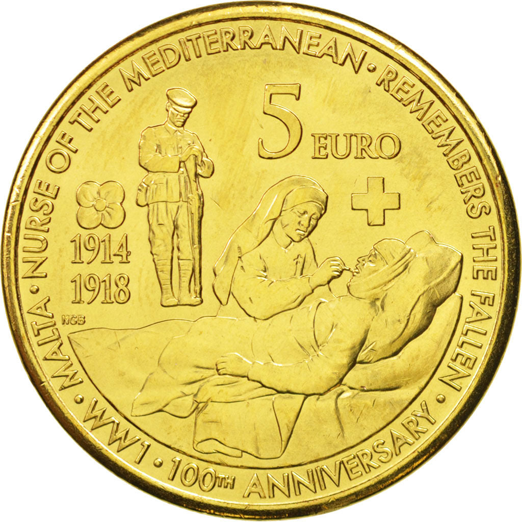Malta, 5 Euro, 2014, MS(64), Brass