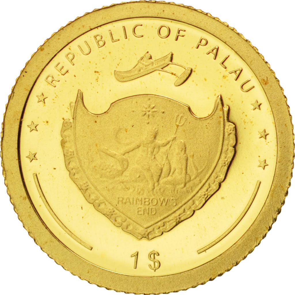 Palau, Dollar, The Historic Meeting, 2013, MS(65-70), Gold