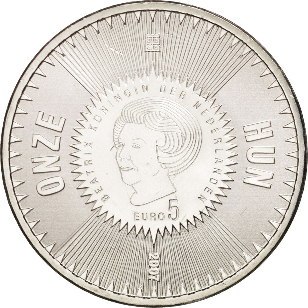 Netherlands, 5 Euro, 2007, MS(63), Silver, KM:277