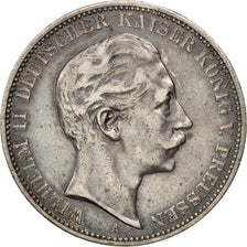 Stati tedeschi, PRUSSIA, Wilhelm II, 3 Mark, 1911, Berlin, BB, Argento, KM:527