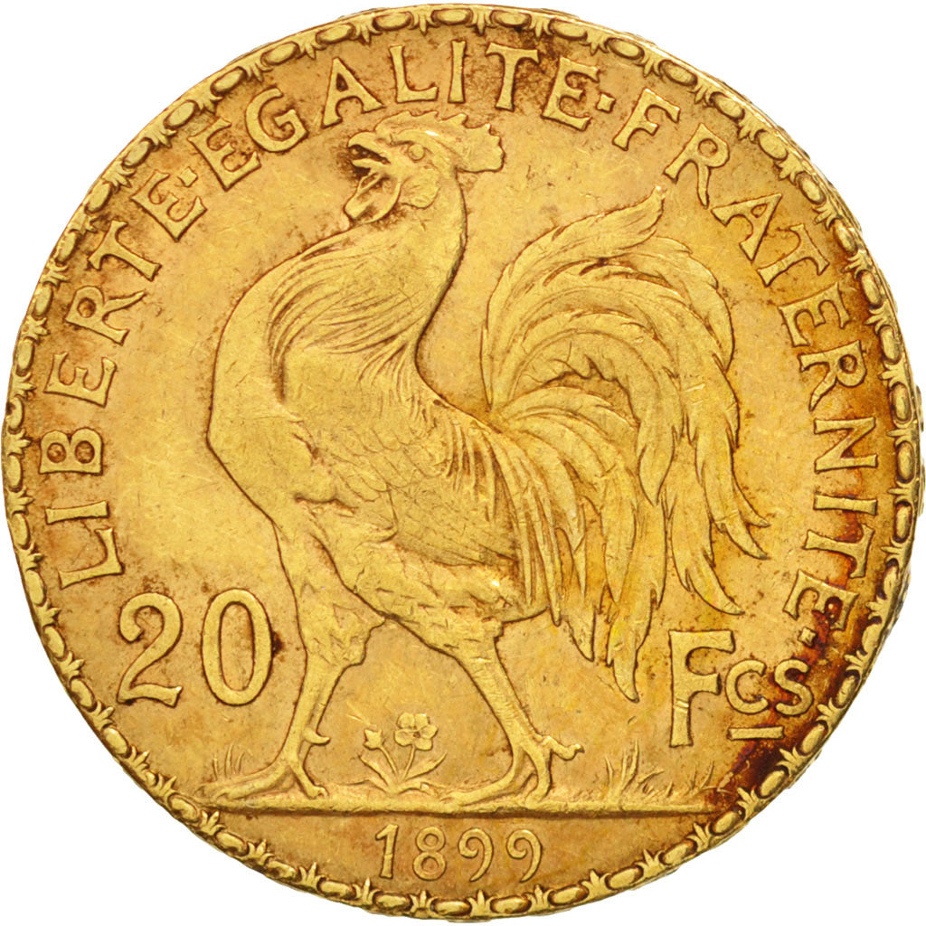 France, Marianne, 20 Francs, 1899, Paris, EF(40-45), Gold, KM:847
