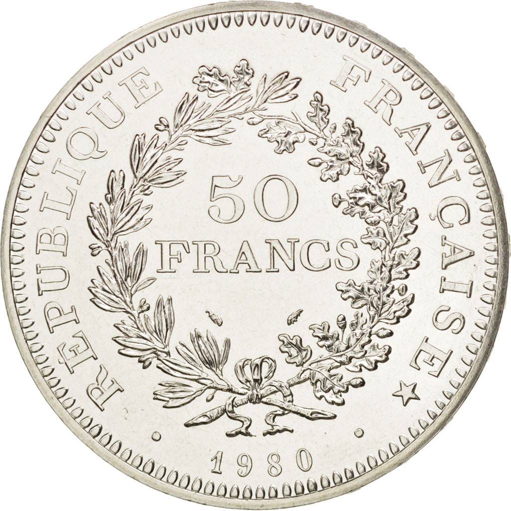 Francia, Hercule, 50 Francs, 1980, Paris, SPL, Argento, KM:941.1, Gadoury:882