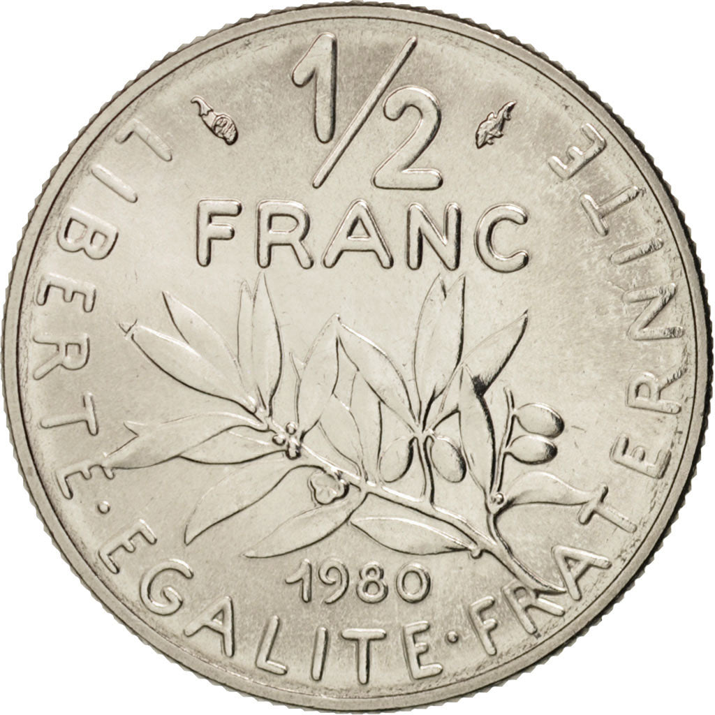 Monnaie, France, Semeuse, 1/2 Franc, 1980, Paris, SPL, Nickel, KM:931.1