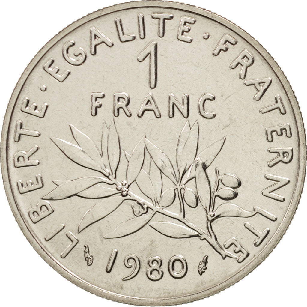 Monnaie, France, Semeuse, Franc, 1980, Paris, SPL, Nickel, KM:925.1, Gadoury:474