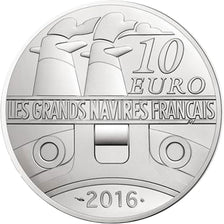 Monnaie, France, Monnaie de Paris, 10 Euro, Navire, Ile de France, 2016, FDC