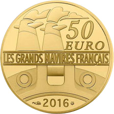 Monnaie, France, Monnaie de Paris, 50 Euro, Navire, Ile de France, 2016, FDC, Or