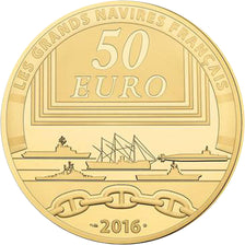 Moneta, Francia, Monnaie de Paris, 50 Euro, Navire, Le Charles De Gaulle, 2016