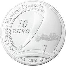 Munten, Frankrijk, Parijse munten, 10 Euro, Navire, Le Belem, 2016, FDC, Zilver
