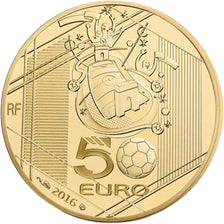 Moneda, Francia, Monnaie de Paris, 50 Euro, UEFA Euro 2016, Reprise, 2016, FDC