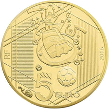 Munten, Frankrijk, Parijse munten, 5 Euro, UEFA Euro 2016, Reprise, 2016, FDC