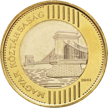 Hungary, 200 Forint, 2011, Budapest, MS(63), Bi-Metallic, KM:826