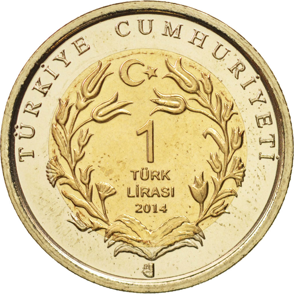 Monnaie, Turquie, Lira, 2014, SPL, Bi-Metallic