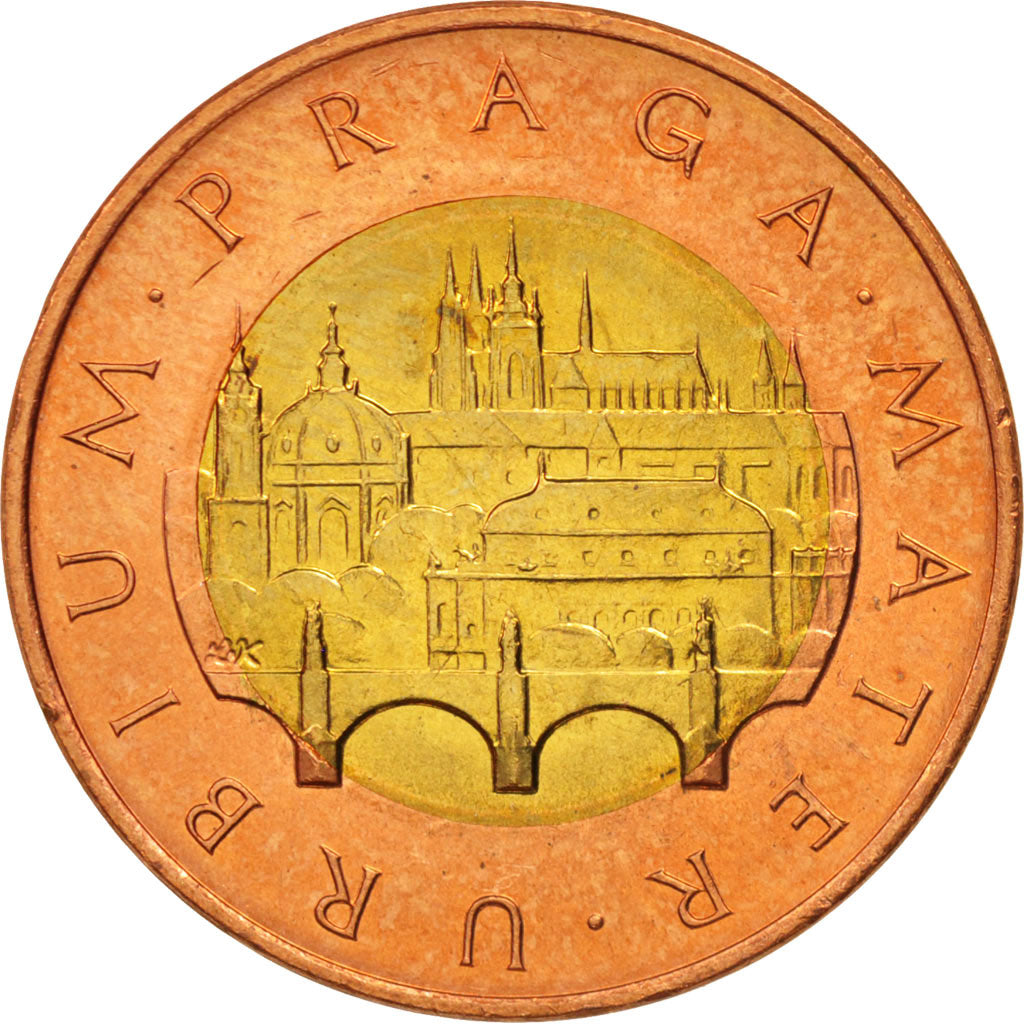 Coin, Czech Republic, 50 Korun, 1993, MS(63), Bi-Metallic, KM:1