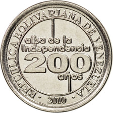 Coin, Venezuela, 25 Centimos, 2010, MS(63), Nickel plated steel, KM:99