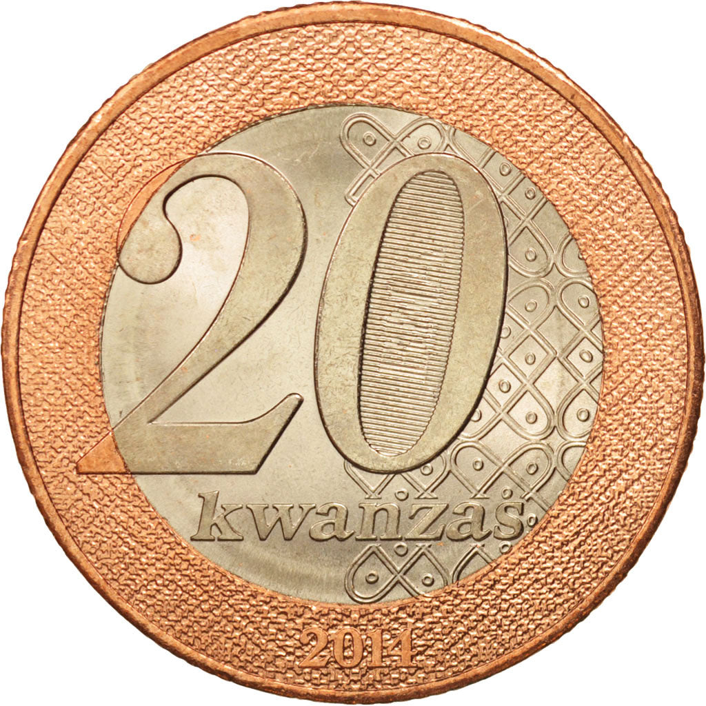 Angola, 20 Kwanzas, 2014, MS(63), Bi-Metallic