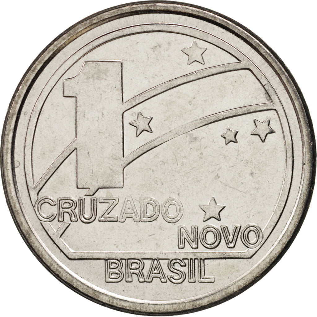 Munten, Brazilië, Novo Cruzado, 1989, UNC-, Stainless Steel, KM:615
