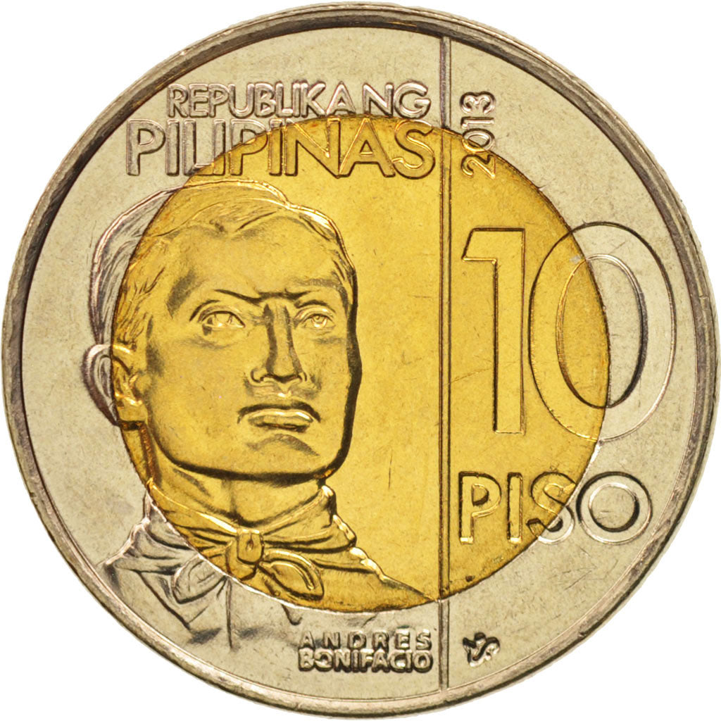 Munten, Fillipijnen, 10 Piso, 2013, UNC-, Bi-Metallic