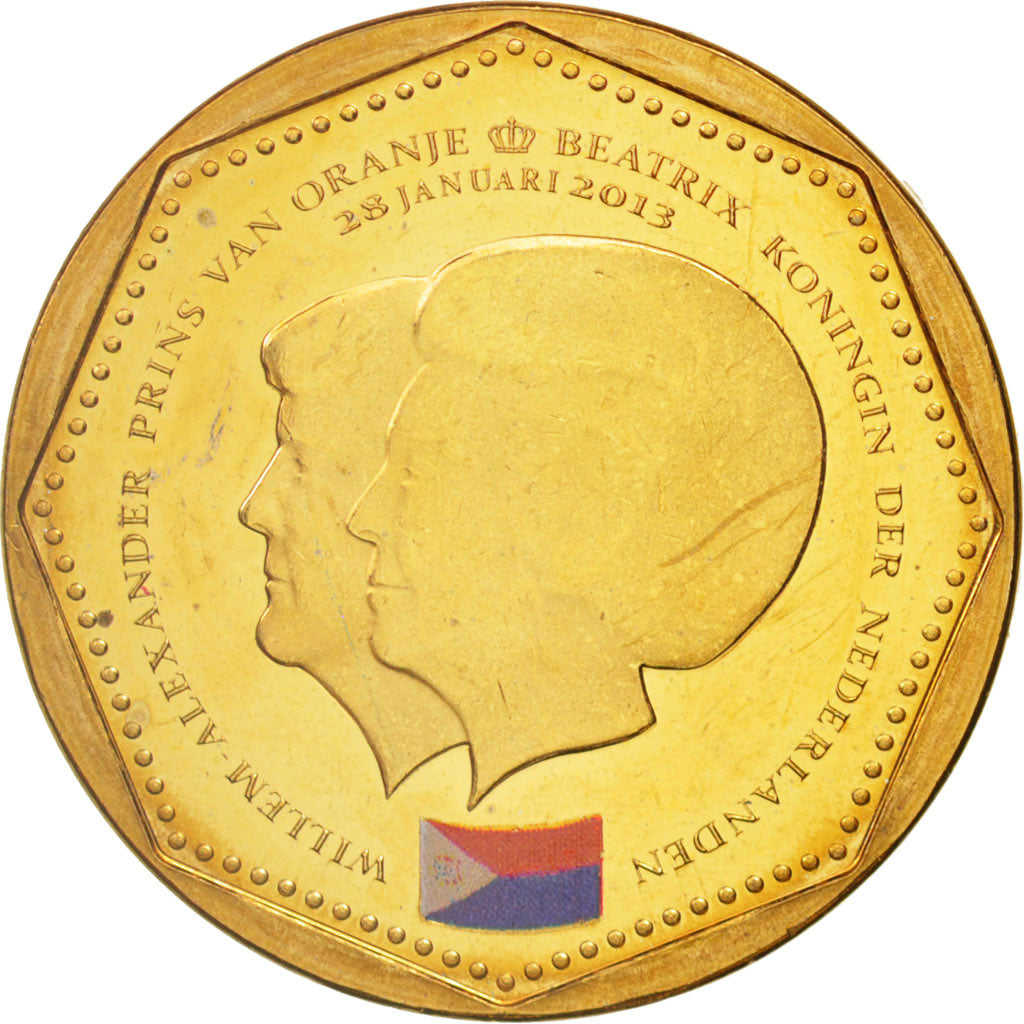 Münze, Netherlands Antilles, 5 Gulden, 2013, UNZ, Aluminum-Bronze