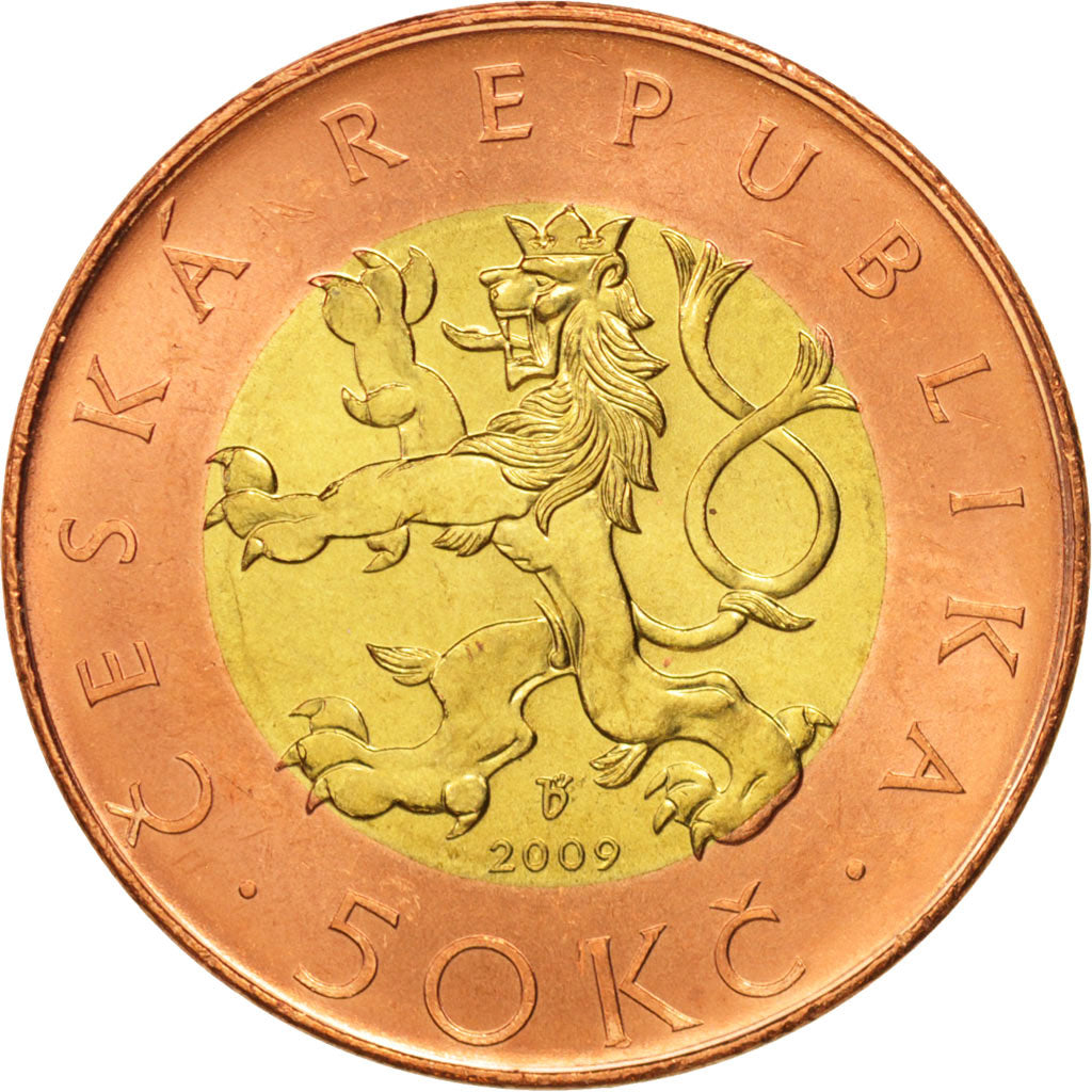 Moneta, Repubblica Ceca, 50 Korun, 2009, SPL, Bi-metallico, KM:1