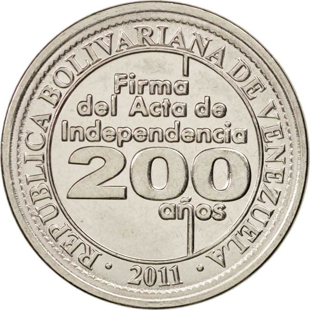 Venezuela, 25 Centimos, 2011, MS(63), Nickel Clad Steel