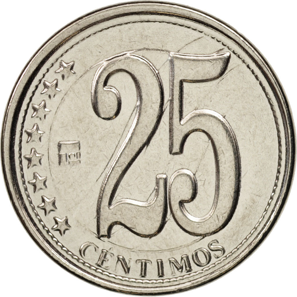 Venezuela, 25 Centimos, 2011, MS(63), Nickel Clad Steel