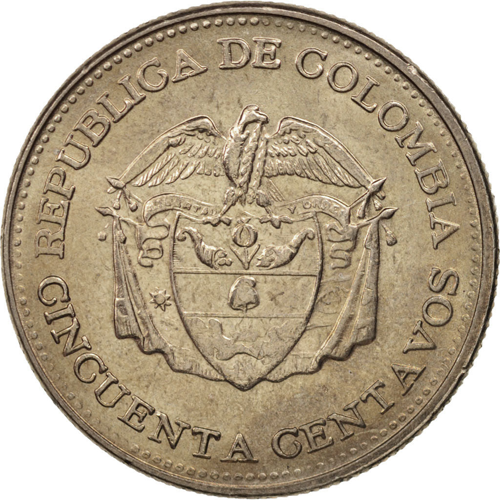 Moneta, Colombia, 50 Centavos, 1964, SPL, Rame-nichel, KM:217